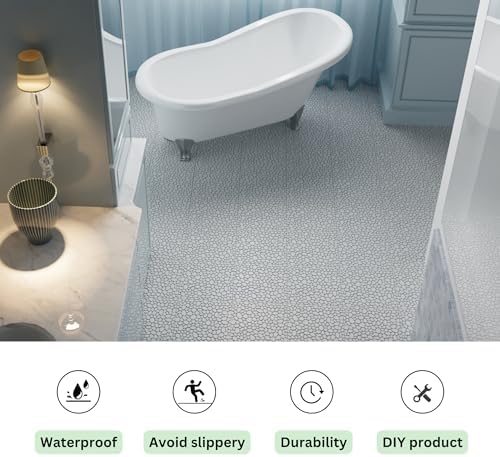 12x12 Inch Gray Plastic Interlocking Deck Tiles, Waterproof Non-Slip Pebble - Image 5