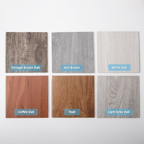 Art3d Wood Textured Click-Lock SPC Floor Tiles, 6 Color Samples by Art3d