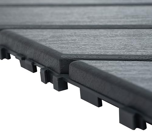 Plastic Interlocking Deck Tiles, 44 Pack Patio Deck Tiles, Patio Floor Decking - Image 3