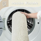 Ivory Bathroom Rug Set 2 Piece Bath Mat 21x34'' &U Shape Toilet Rug 21x21'' - Image 5