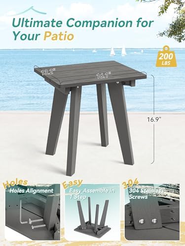 Homejoy HDPE Outdoor Side Table, Small Outdoor Table - Image 3