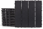 Plastic Interlocking Deck Tiles, 12 Pack 12in Waterproof, Dark Grey by FHWTY