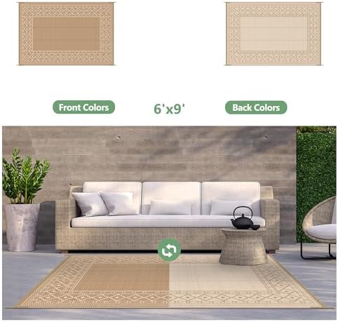 GENIMO Outdoor Rug, Waterproof Plastic Rugs - Image 4