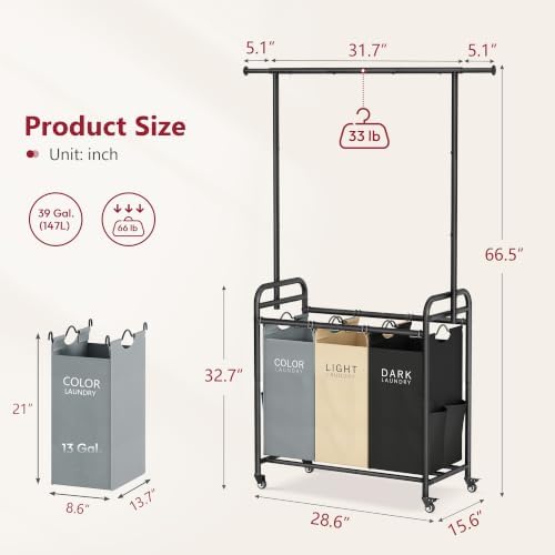 Tajsoon Laundry Sorter Cart - Image 7