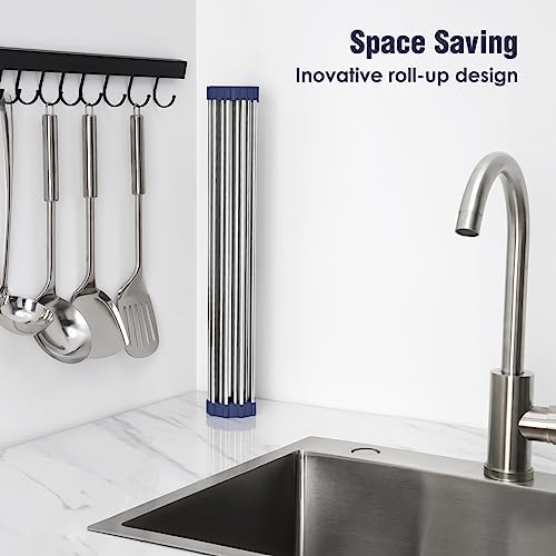 Tomorotec Roll Up Dish Drying Rack Over Sink, 304 Steel - Image 3