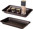 SheeChung Metal Vanity Tray, Bathroom Counter Storage Tray, Bronze 2 Pack by SheeChung