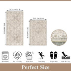 Kitchen Rugs Non-Slip Washable 2 Piece, Modern Boho Low Pile Stain-Resistant - Image 2