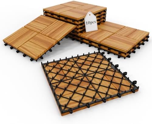 Golden Select 12" x 12" Interlocking Deck Tiles, Waterproof UV Resistant by ACARRA