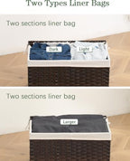 SETVSON Storage Basket with Lid Wicker Baskets - Image 6