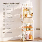 HOOBRO Tall Purse Organizer for Closet, 3-Tier Handbag Rack - Image 5