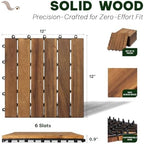 Acacia Interlocking Deck Tiles, 6 Slats, Honey Oak - Image 3