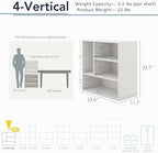 HOMES: INSIDE + OUT Apexa 4-Vertical Storage Organizer Shelves, Stackable Wood - Image 3