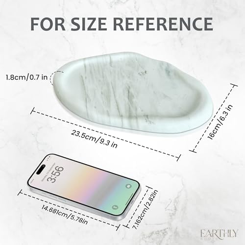 Natural Marble Trinket Tray – 9"x6" Cloud Shaped Decorative Dish - Image 4