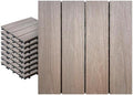 9PCS Rosewood 12"x12" WPC Composite Deck Tiles, Snap Together Interlocking by VESTARODOR
