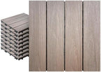 9PCS Rosewood 12"x12" WPC Composite Deck Tiles, Snap Together Interlocking by VESTARODOR