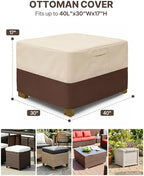 Vailge Patio Ottoman Cover Rectangular, Outdoor Ottoman Cover Waterproof - Image 2