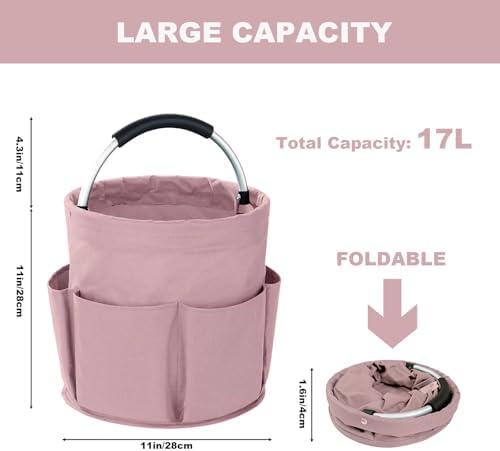 Cleaning Caddy with Handle, 17L Foldable Cleaning Supplies Organizer, Portable - Image 4