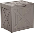 PatioZen 32 Gallon Resin Deck Box, Lockable Outdoor Storage Box by OutdoorLivingPerfected
