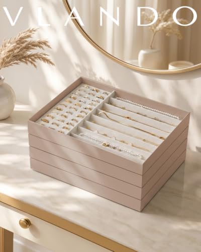 VLANDO Stackable Jewelry Tray, Drawer Organizer - Image 3