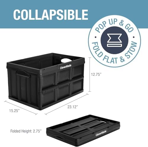 CleverMade Collapsible Storage Bin, No Lid, 16 Gal, 3 Pack - Image 2