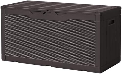 Devoko 97 Gallon Deck Box, Waterproof Resin Outdoor Storage Box by DEVOKO