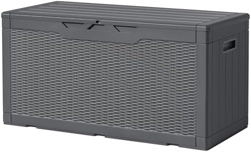 Devoko 97 Gallon Deck Box, Waterproof Resin Outdoor Storage Box by DEVOKO