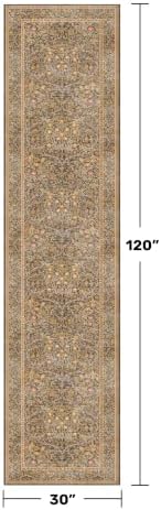 Brown 2'6" x 10' Hallway Runner Rug Non Slip - Image 2