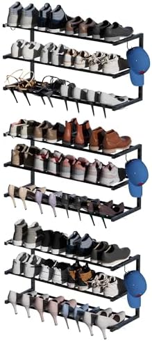 3 Pack Wall Mounted Shoe Rack, 3 Tier Hanging Shoe Rack Holds 36 Pairs by HomeOrganizerandStorage
