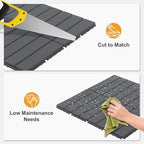 27 PCS Interlocking Deck Tiles, 12x12 PE Plastic Patio Flooring, Outdoor & - Image 4