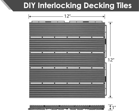 PrimeZone 432 PCS Plastic Interlocking Patio Deck Tiles Outdoor All Weather - Image 2