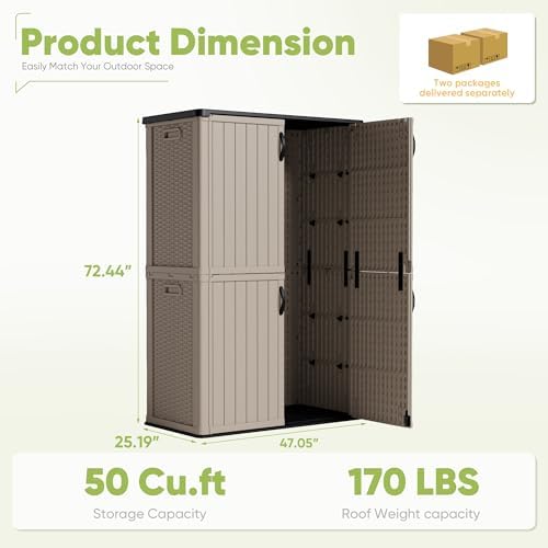 Devoko Outdoor Storage Cabinet 50 Cu Ft - Image 6