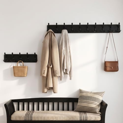 WEBI Coat Rack Wall Mount, Coat Hooks Wall Mounted Rustic, Large Coat Hanger - Image 5