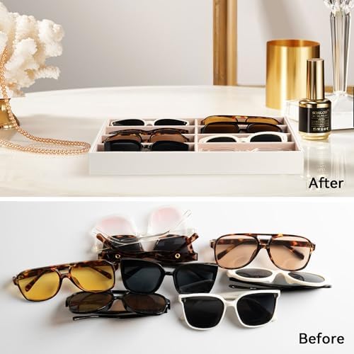 Frebeauty 8-Slot Sunglass Organizer Tray, Sunglass Holder - Image 6