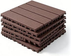 Interlocking Deck Tiles Outdoor Waterproof 44 Pack, Plastic Snap Together Patio by YumiMuasy