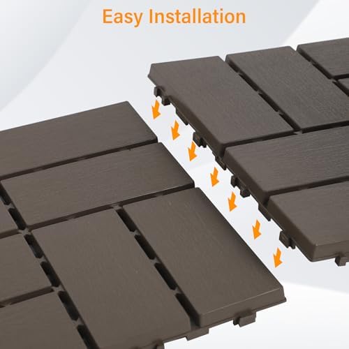 Neoaider Decking Tiles 9Pcs, Coffee Brown - Image 4