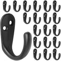 IBosins 20PCS Coat Hooks Wall Mounted Black Single Prong Robe Hook by IBosins