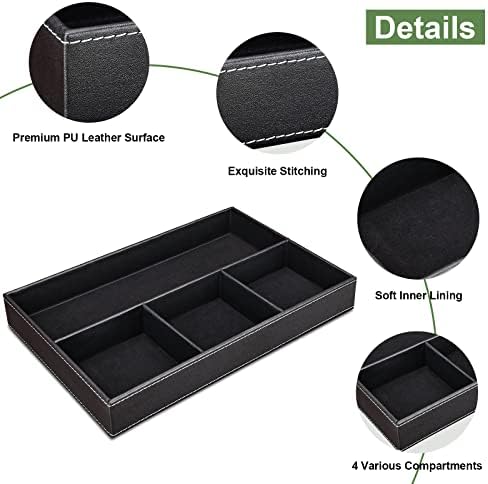 GORESE 2 Pieces Faux Leather Valet Tray - Image 4