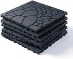 Interlocking Deck Tiles 44 Pack, Waterproof Plastic Patio Deck Tiles, Snap by YumiMuasy
