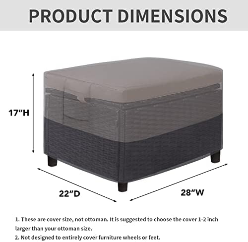 Easy-Going Heavy Duty Outdoor Ottoman Cover - Image 2