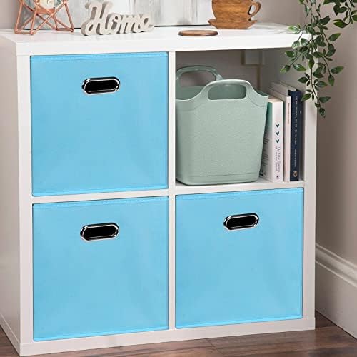 Black Foldable Storage Cubes Bins, Fabric Storage Box Cubes Organizer Baskets - Image 5
