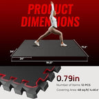 SUPERJARE 0.79'' Extra-Thick 12 Pcs 48 Sq Ft Exercise Equipment Mats - Image 5