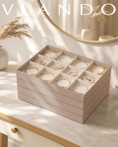 VLANDO Stackable Jewelry Tray, Drawer Organizer - Image 3