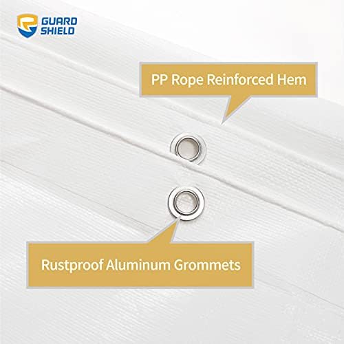 GUARD SHIELD Heavy Duty Tarp 20x40 Feet White Multi Purpose Thick Waterproof - Image 4