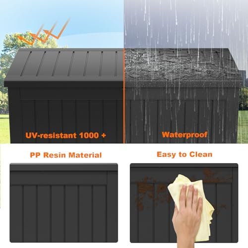 281 Gallon Outdoor Storage Box Lockable Waterproof Deck Box, Weatherproof - Image 5