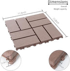 Plastic Interlocking Deck Tiles, 44 Pack Patio Deck Tiles, Patio Floor Decking - Image 3