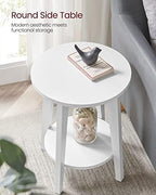 VASAGLE Round Side Table with Lower Shelf, End Table - Image 4
