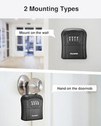 Puroma Key Lock Box Outdoor 4 Digit Code Combination Lockbox House, 2 Black - Image 2