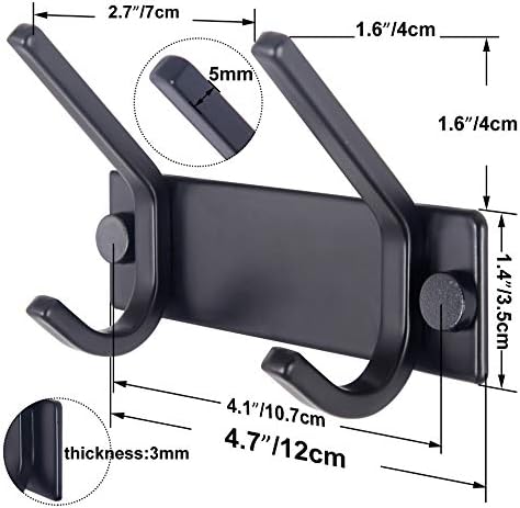WEBI Coat Rack Wall Mounted, 2 Coat Hooks - Image 2