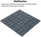 44 Pack Interlocking Deck Tiles, 12x12 Inch Modern Plastic Outdoor Flooring - Image 4