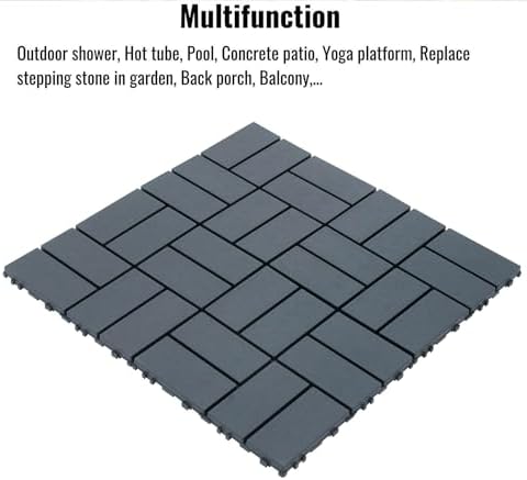 44 Pack Interlocking Deck Tiles, 12x12 Inch Modern Plastic Outdoor Flooring - Image 4